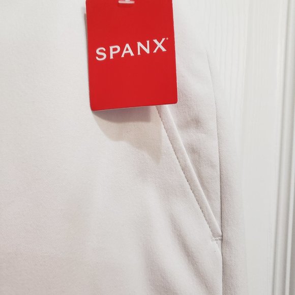 Spanx Slim Straight Pant Womens Size XL Classic White NWT $148 Slimming Cotton - Picture 3 of 8